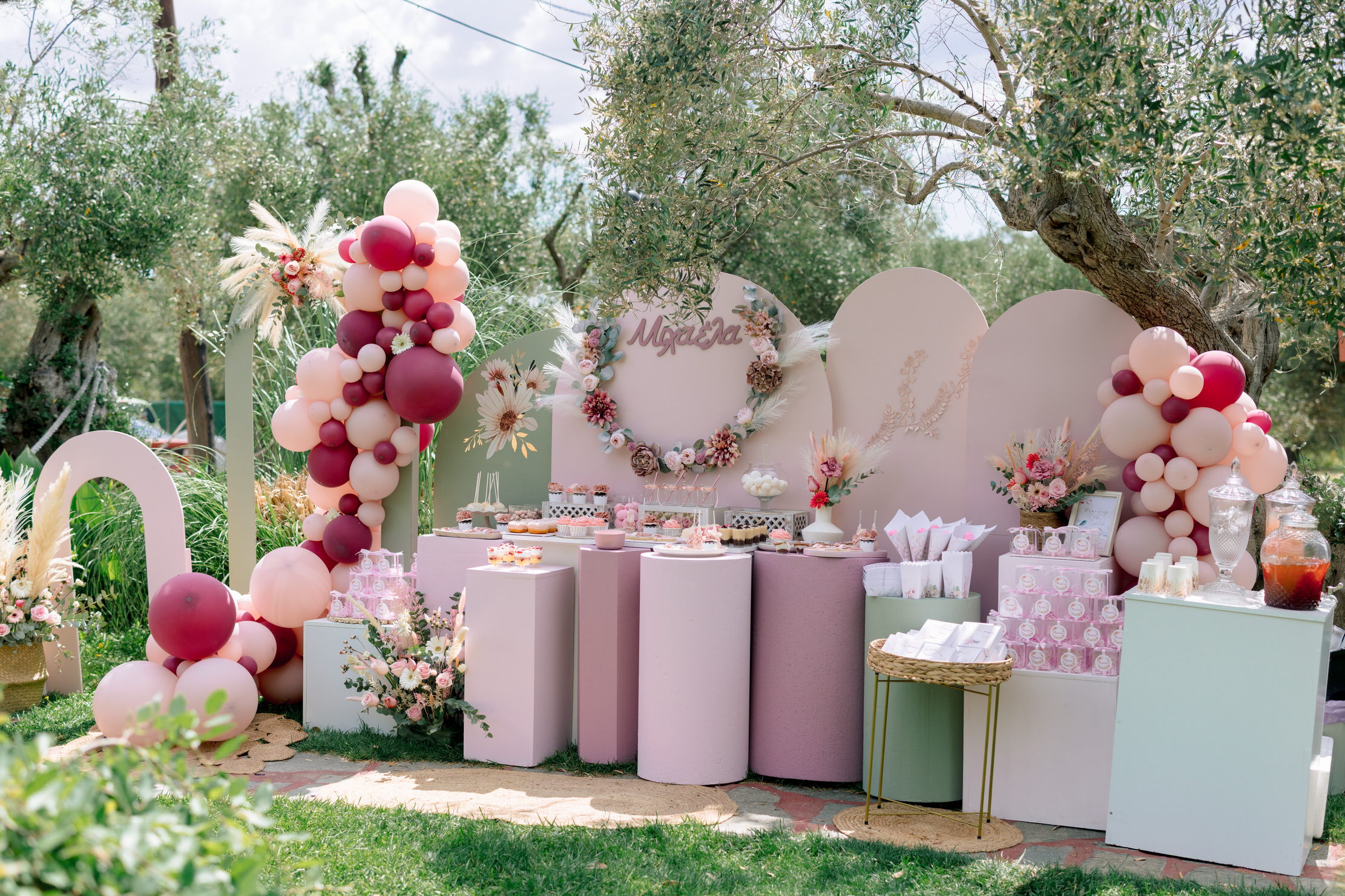 βάπτιση Dusty Floral and boho